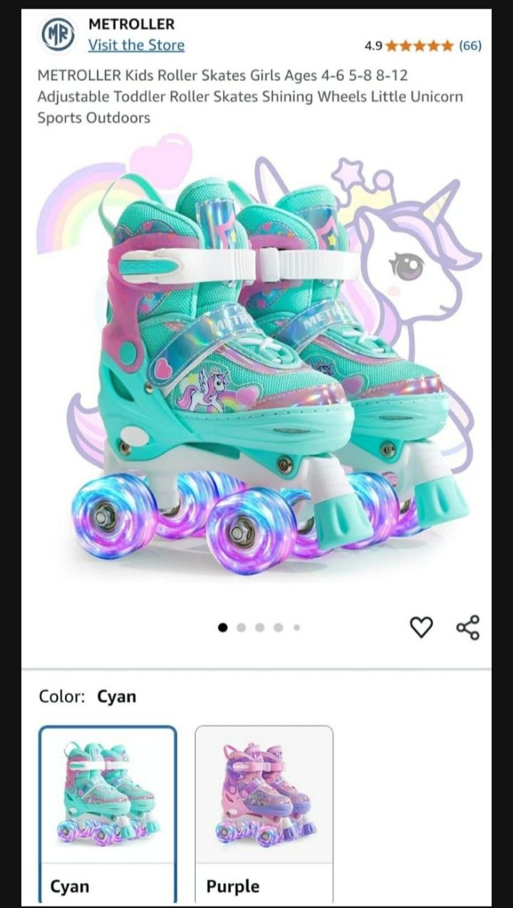 Girls Skates Large New