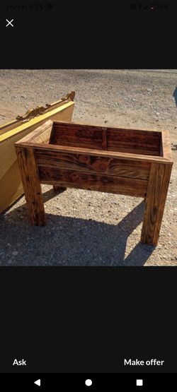 Burnt Wood Finish Planter