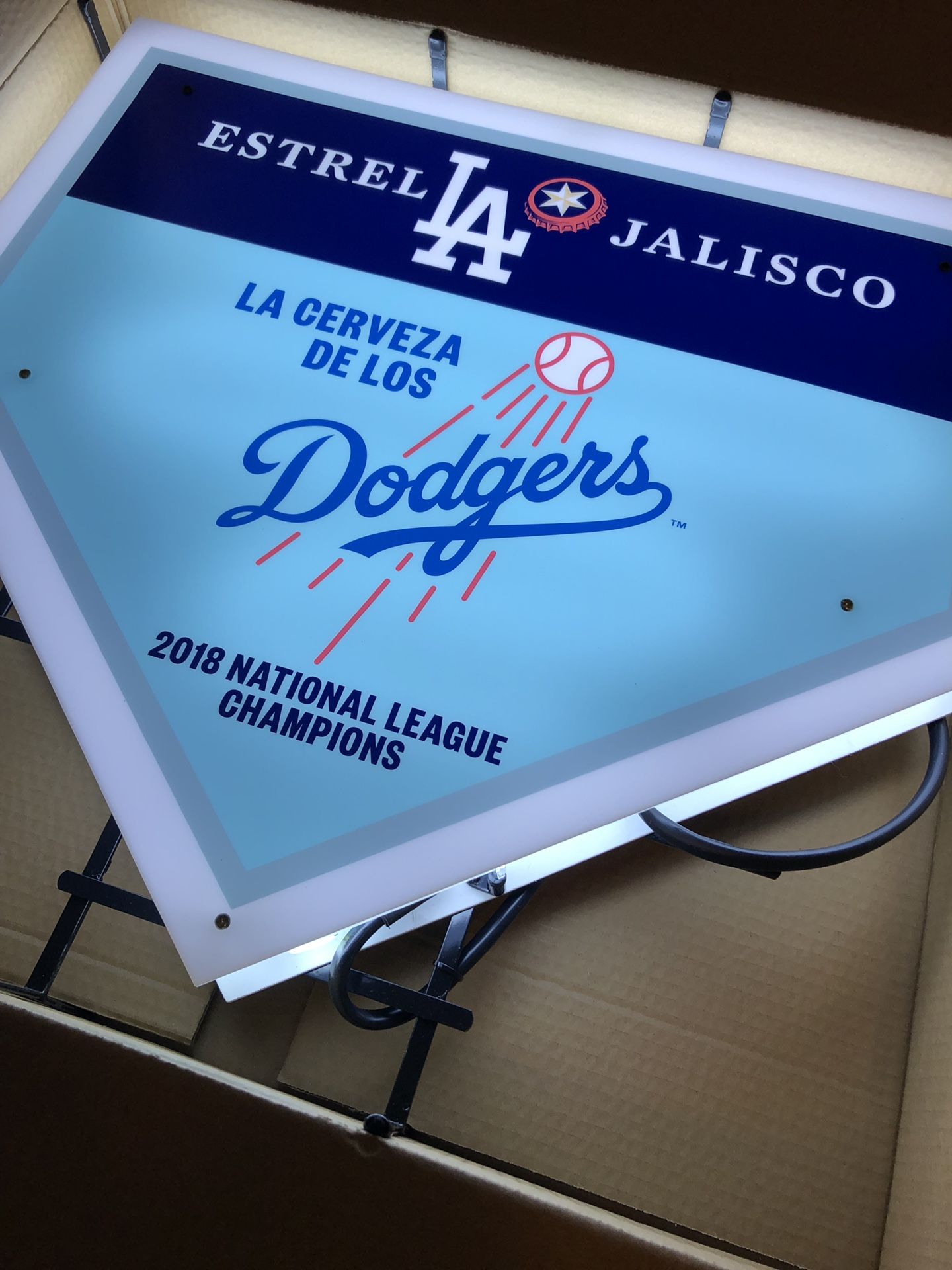 LA Dodgers Estrella Jalisco beer neon sign