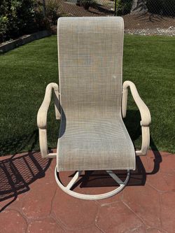 High-back outdoor sling swivel rocker