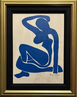 Henri Matisse Drawing Mixed Media On Carboard Picado Dali Monet Antique Painting 