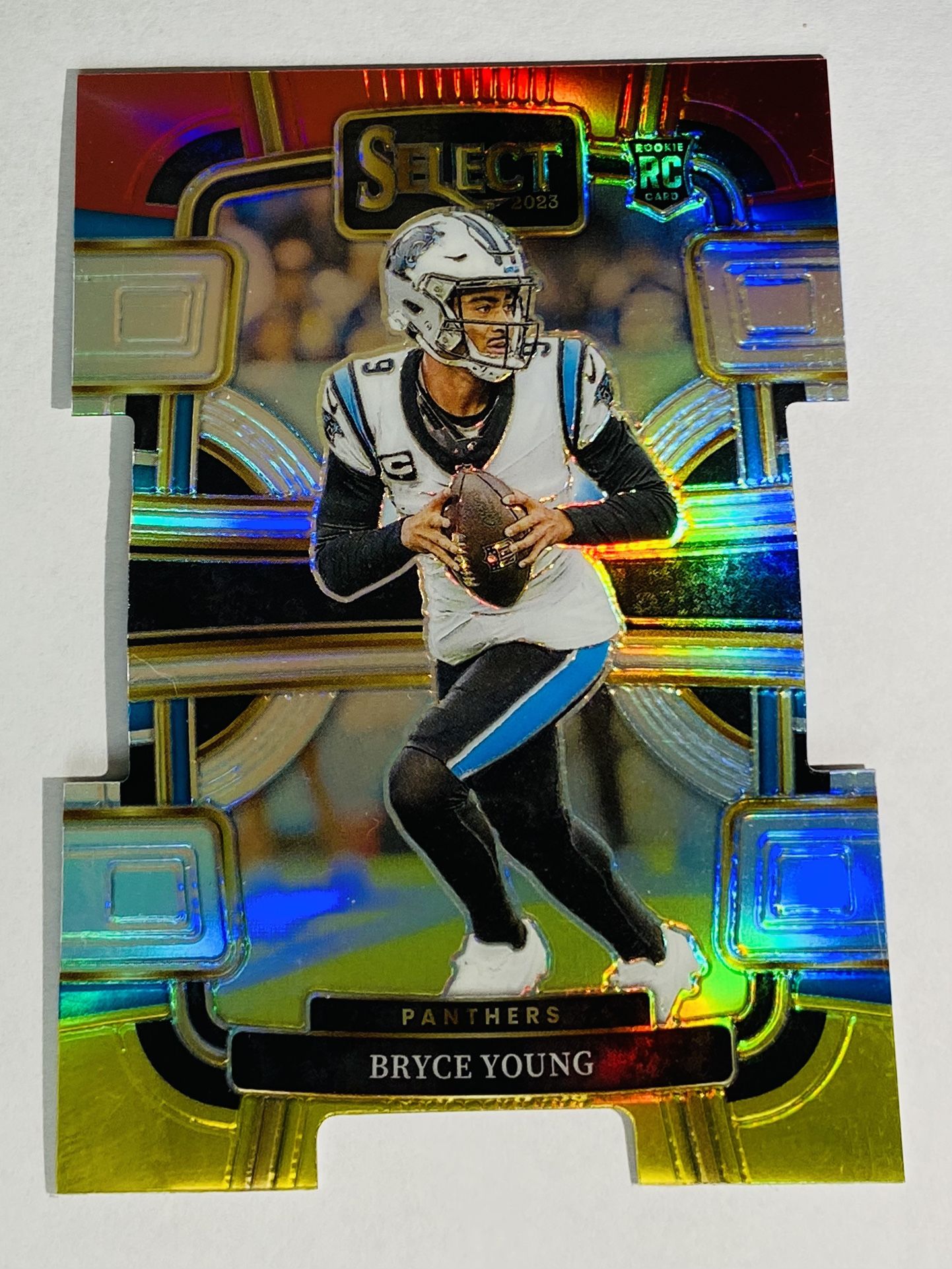 2023 Panini Select Football Bryce Young #14 Rookie RC Red Yellow Die Cut Prizm