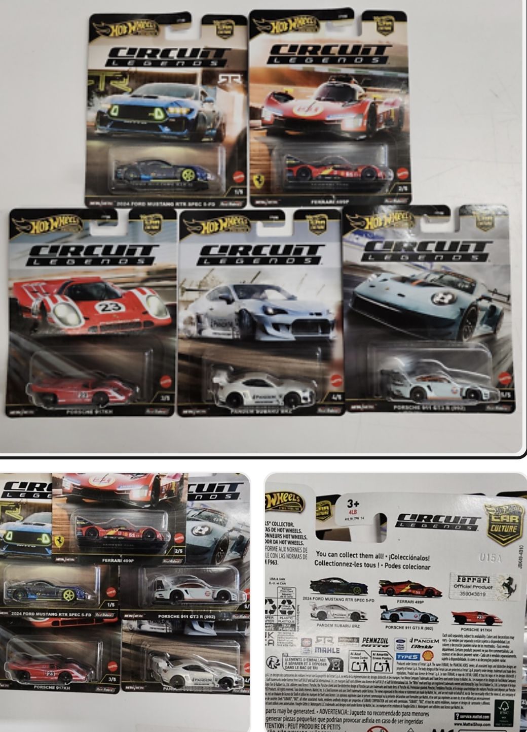 Collectible Hotwheels Circuit Legends 5 car premium set $50. Local pick up in Whittier CA