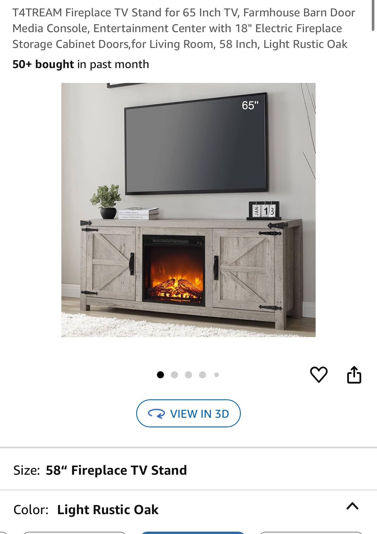 TV Stand for 65 Inch TV, Farmhouse Barn Door Media Console