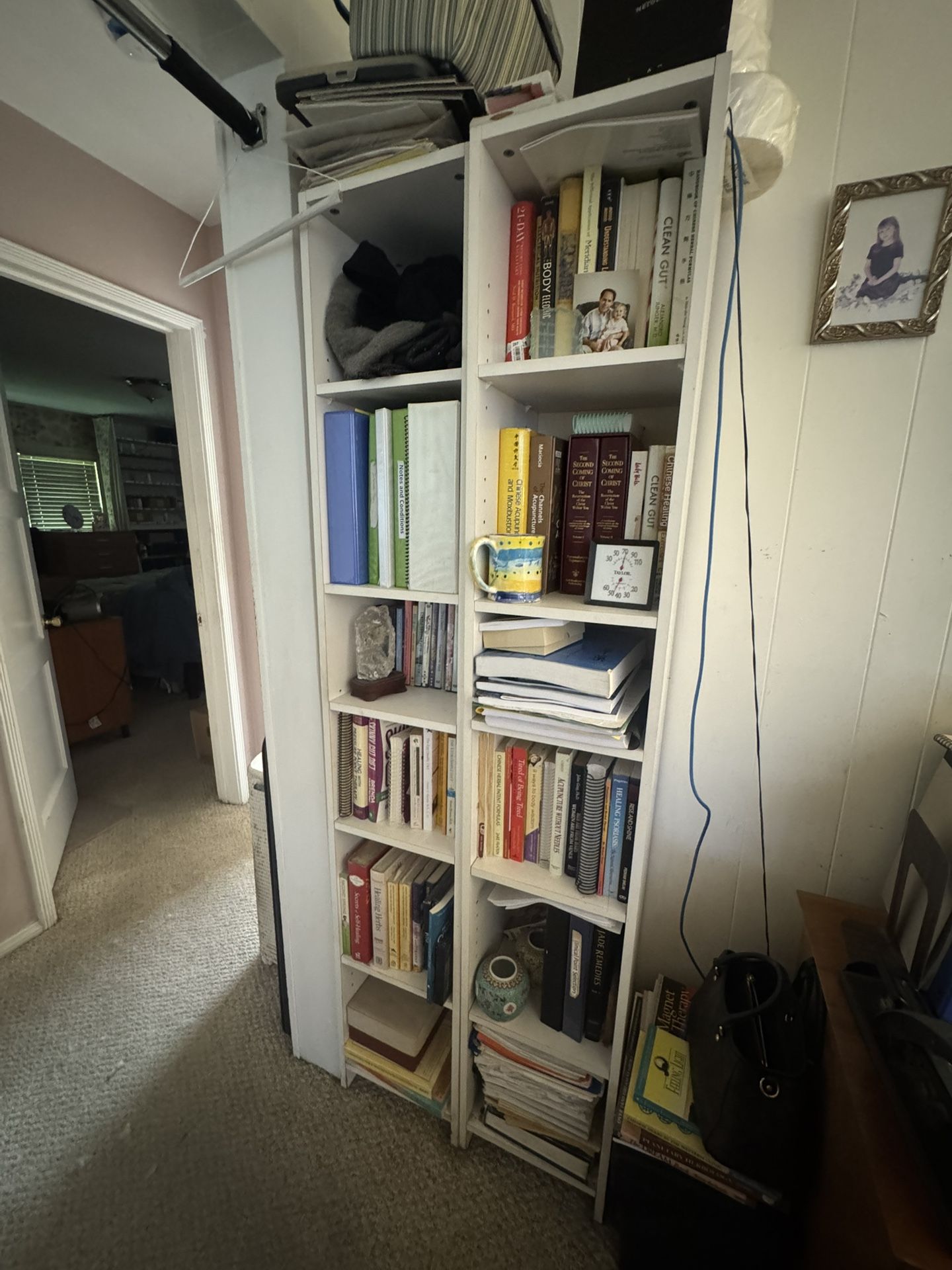 2 White Bookshelves