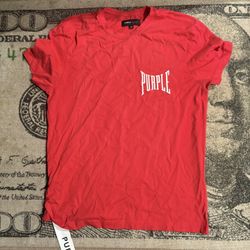 Mens light red purple brand t shirt 