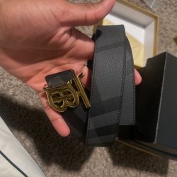 Gold Buckle Burberry Belt 