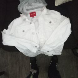Guess Jean Jacket With Zip-off Hoodie