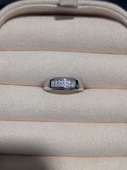 Solid Silver Moissanite Ring