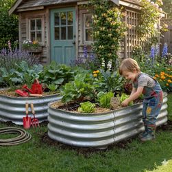 Galvanized Steel Raised Garden Beds Set of 2 BOGO (see description)