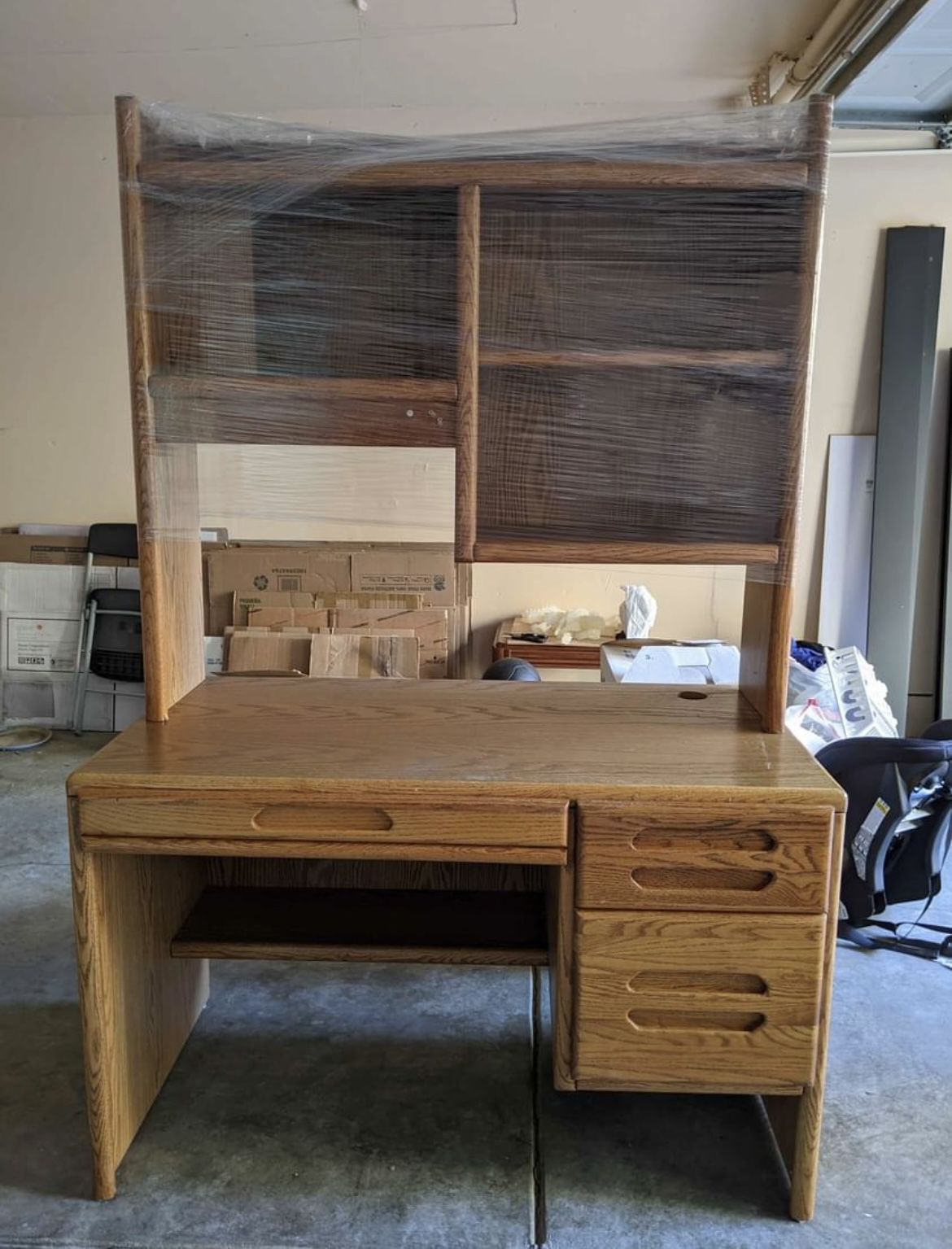 Sturdy wooden study table / work station with shelf