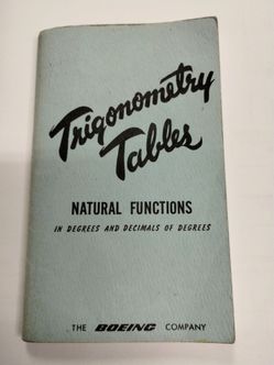 Vintage 1963 Boeing Trigonometry Tables, Natural Functions booklet