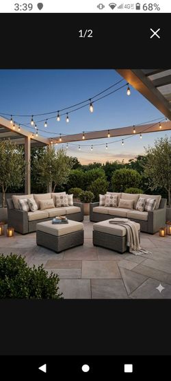One couch retails $800 alone high quality deep seating Costco quality patio furniture sunbrella quality deep seating cushions brand new outdoor patio