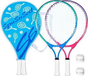 17” Kid Adult Tennis Racket 2 Pack Youth Tennis Beginner’s Training