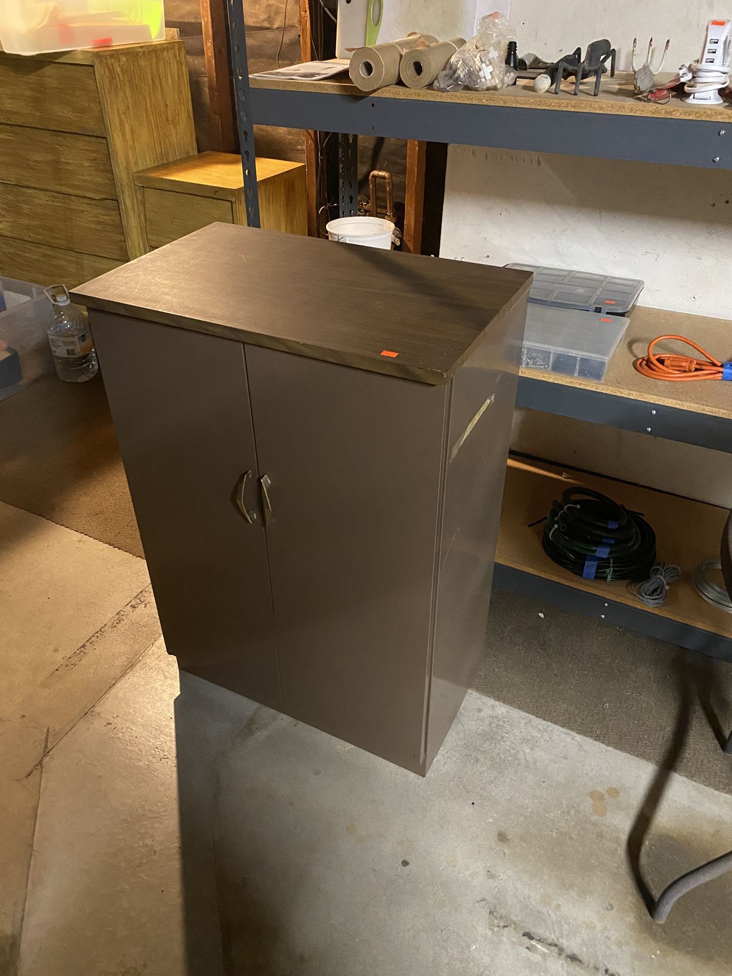 Small 2 Door Vintage Metal Storage Cabinet 