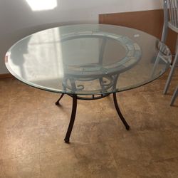 Round Glass Table 54 Inches 