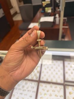Cartier cross 14k and crystal pendant 12.9gm