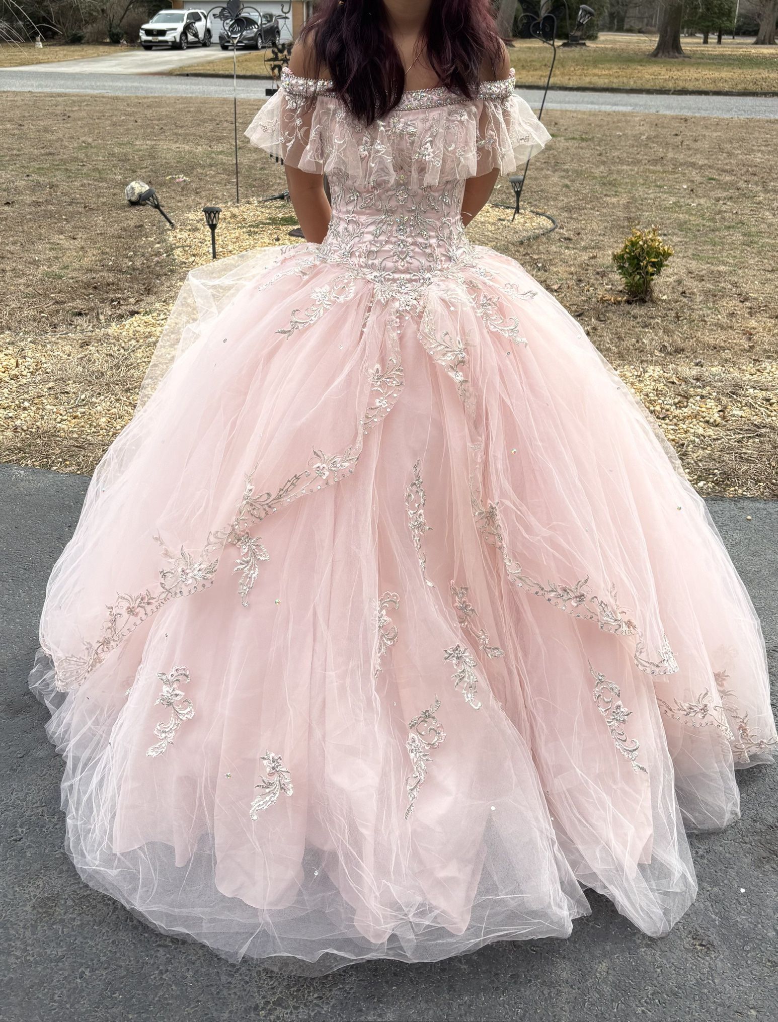 champagne quince dress