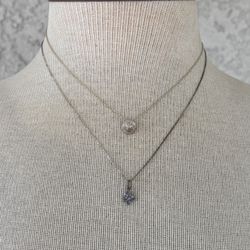925 Sterling Silver Vintage Necklaces petite clover 2-necklaces. It is available!!