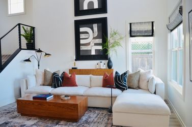 Modular sectional couch with ottoman- Crate and barrel