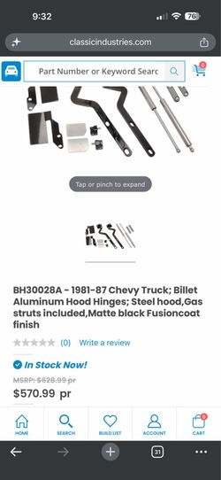 Billet hood hinges