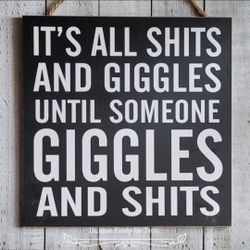 SALE! Brand New! 7 3/4" Funny Giggles Sign | SHIPPING IS AVAILABLE