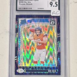 2024 Panini Optic 🔥 Purple Shock 9.5 - Bo Nix Rated RC AFC Championship! MINT+