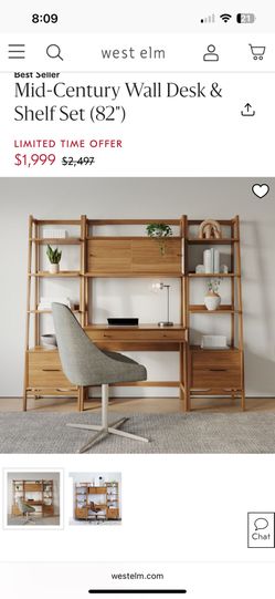 West elm desk with bookshelves