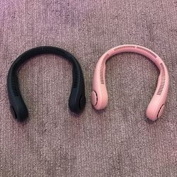 Jisulife Neck Fans Green & Pink