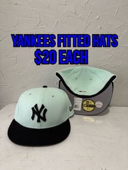 MLB New Era New York Yankees Mint Black Corduroy 59fifty Fitted Hats Size 7,  7 1/4 And 7 3/8