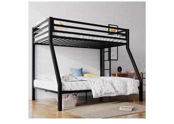 Black Metal Twin Over Full Bunk Bed – Great Condition