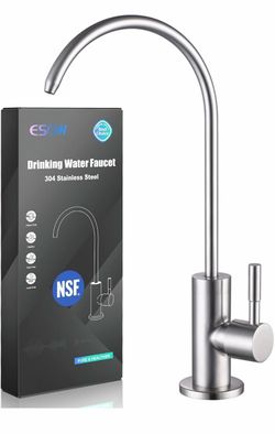 ESOW Kitchen Water Filter Faucet, 100% Lead-Free Drinking Water Faucet Fits Most Reverse Osmosis Units or Water Filtration System in Non-Air Gap, Stai
