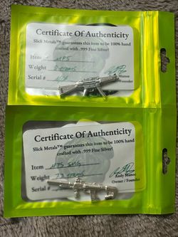 Slick Metals .999 Fine Silver MP5 Miniatures – Set of 2
