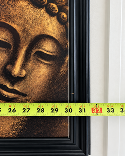 (Like New) Serene Golden Buddha Wall Art - 32" x 32" Framed Spiritual Statement Piece - $175 OBO