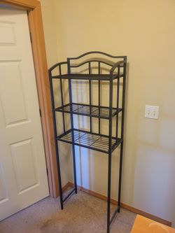 Metal three shelf shelving