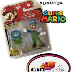 New 2017 Super Mario Jakks World of Nintendo LUIGI w/ Flower 4.5'' Figure