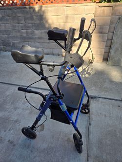 Elenker Upright Rollator Walker For Seniors Stand Up With Padded Armrests