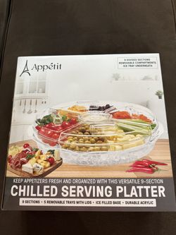 Appétit 9-Section Chilled Serving Platter (with Ice Tray Base)