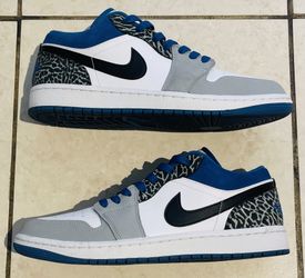 Air Jordan 1 Low SE White/Black/Cement Grey/Dark Marina Blue