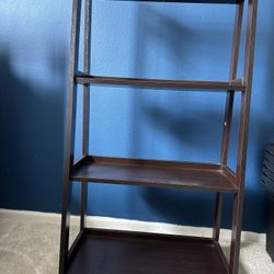 📚 Dark Wood Leaning Shelf – 49” Tall | Modern & Sturdy 📚 