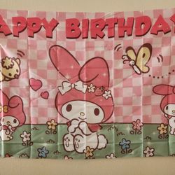 My Melody Birthday Backdrop And Balloons $12