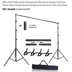 $30 Brand New HYN-INC 10ft × 8.5ft Adjustable Photography Backdrop Support System Photo Video Studio Muslin Background Stand Kit with Carry Bag