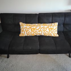 Black Microfiber Futon Sofa USED
