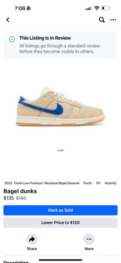 Bagel Dunks Sz 8 DS 