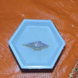 1/4 CT. T.W. Diamond Composite Square Frame Split Shank Promise Ring(Zales)