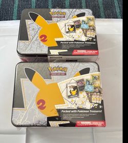 2X Two 25th Celebration Pokemon Sealed Lunch Pail ( Treasure Chest Sealed Very HOT!