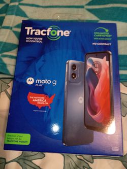 TRACFONE MOTO G PLAY,NEW CONDITION IN THE BOX.WILL NEED NEW SIM CARD,ASKING $20 CASH.