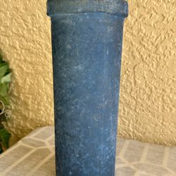 Frosted Blue Glass Vase