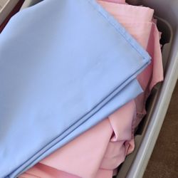 Linens Pink amd Light Blue 12 Each For Rectangular 6 feet tables