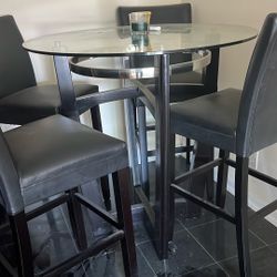 Glass Top Kitchen Table With High Chairs